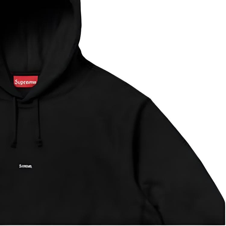 Кофта Supreme Micro Logo Hooded Sweatshirt Black - изображение 4