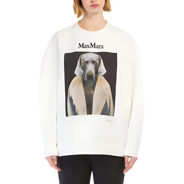 Кофта MaxMara Bacco Cotton Sweatshirt With Wegman Print - изображение 3