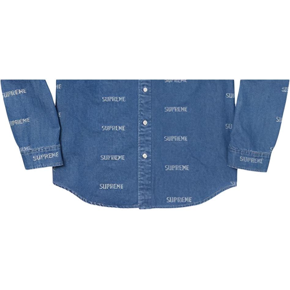 Рубашка Supreme SS19 Logo Denim Shirt - изображение 2