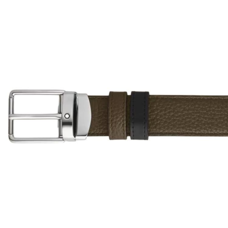 Ремень MONTBLANC Кожаные ремни Унисекс Хаки Черный Ширина корпуса 3 см - изображение 2