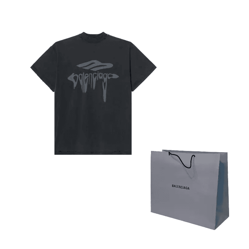 Футболка Balenciaga FW24 Coal Grey Tee - изображение 3
