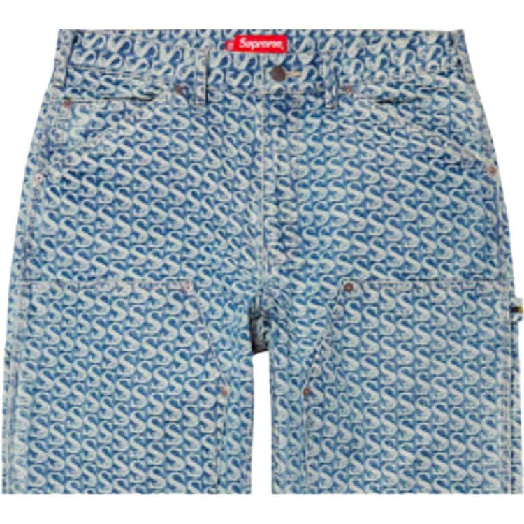 Штаны Supreme FW21 Week 5 Monogram Double Knee Denim Painter Pant - изображение 5