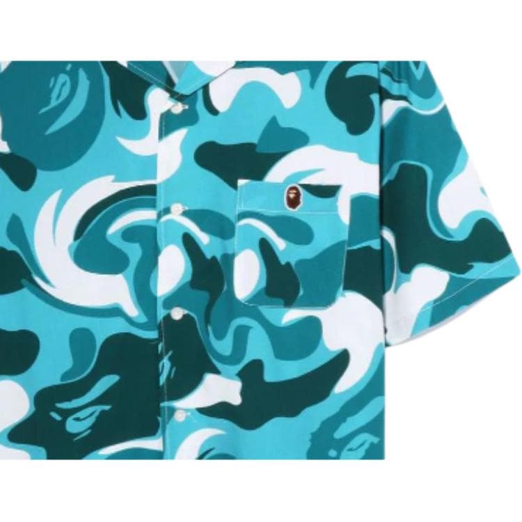 Блузка BAPE Marble Camo Open Collar Ss Shirt - изображение 3