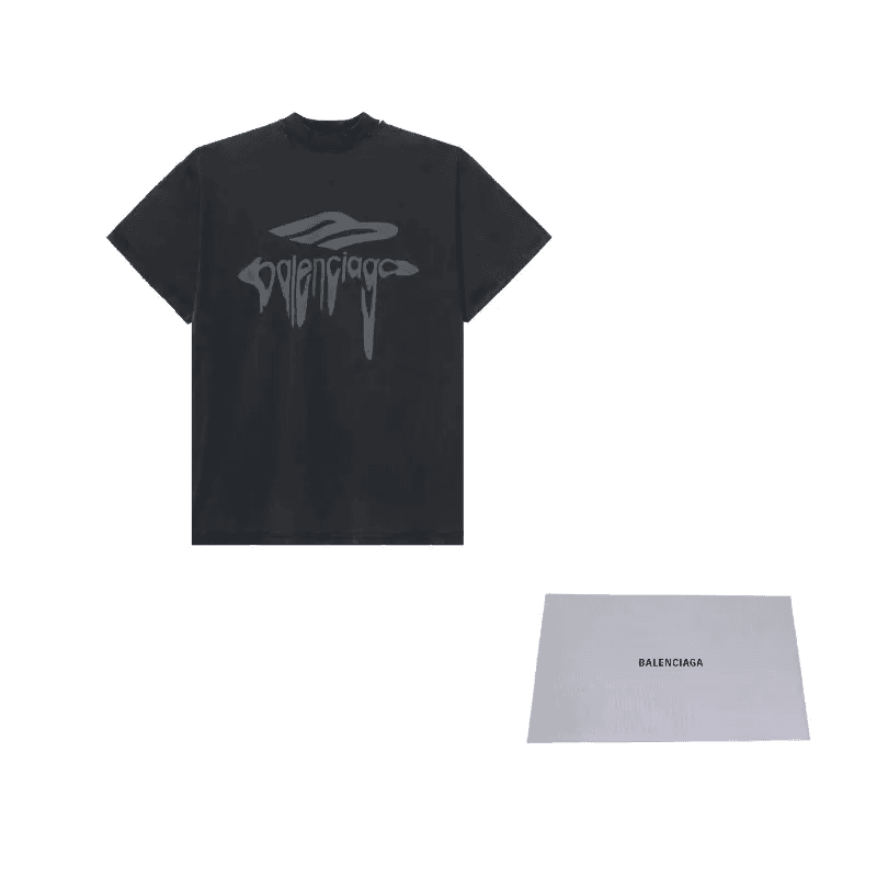 Футболка Balenciaga FW24 Coal Grey Tee - изображение 4