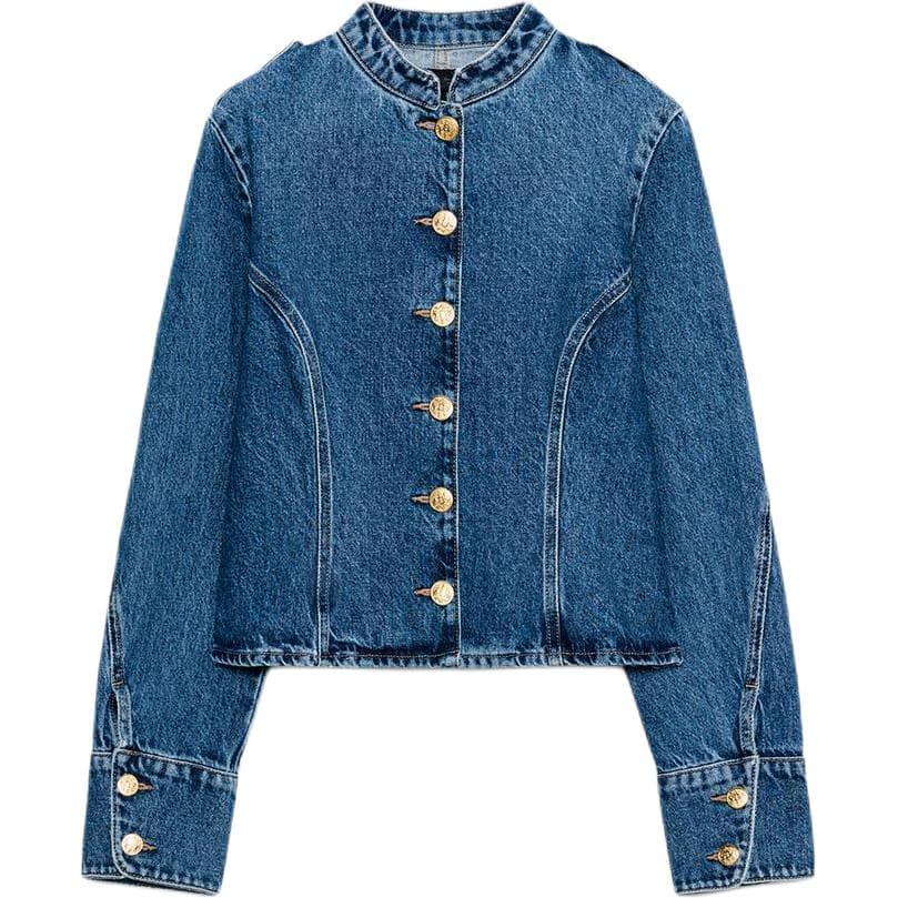 ZARA Джинсовые куртки среднего синего цвета для женщин - изображение 1