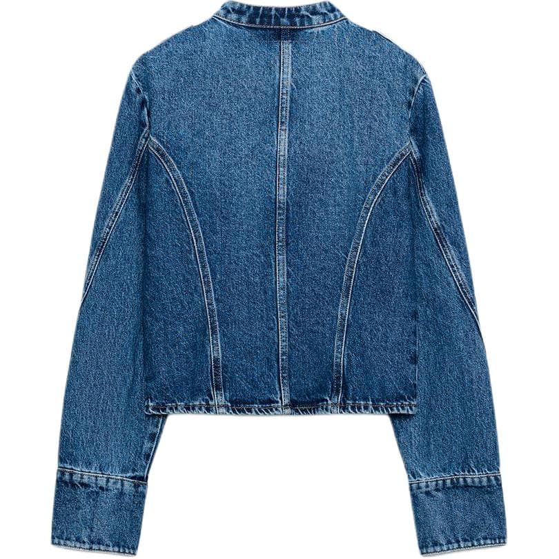 ZARA Джинсовые куртки среднего синего цвета для женщин - изображение 2