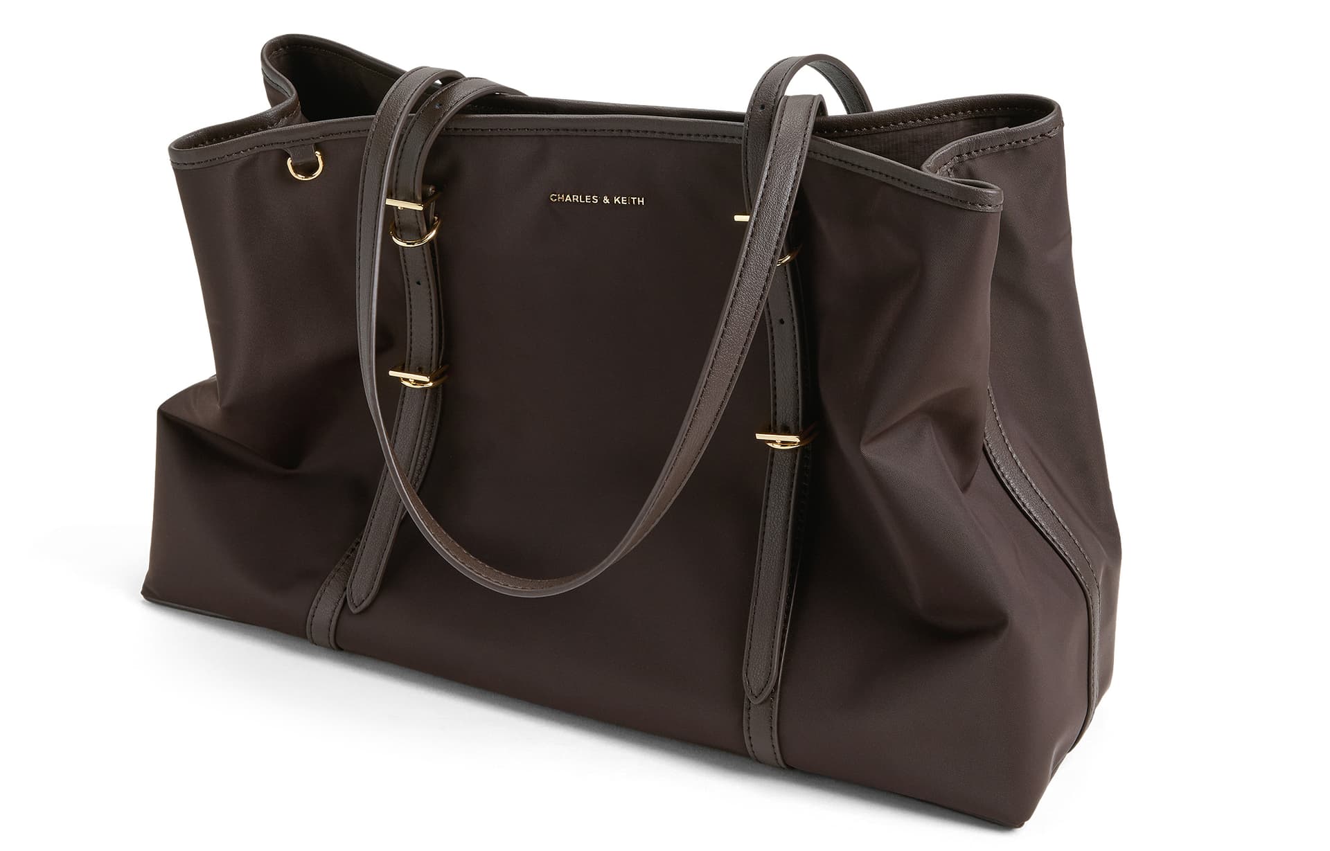 Мини-сумка CHARLES KEITH Нейлоновая сумка через плечо Стандартная (стандартная) Женская Туманный овсяный Черный Кофейно-коричневый - изображение 3