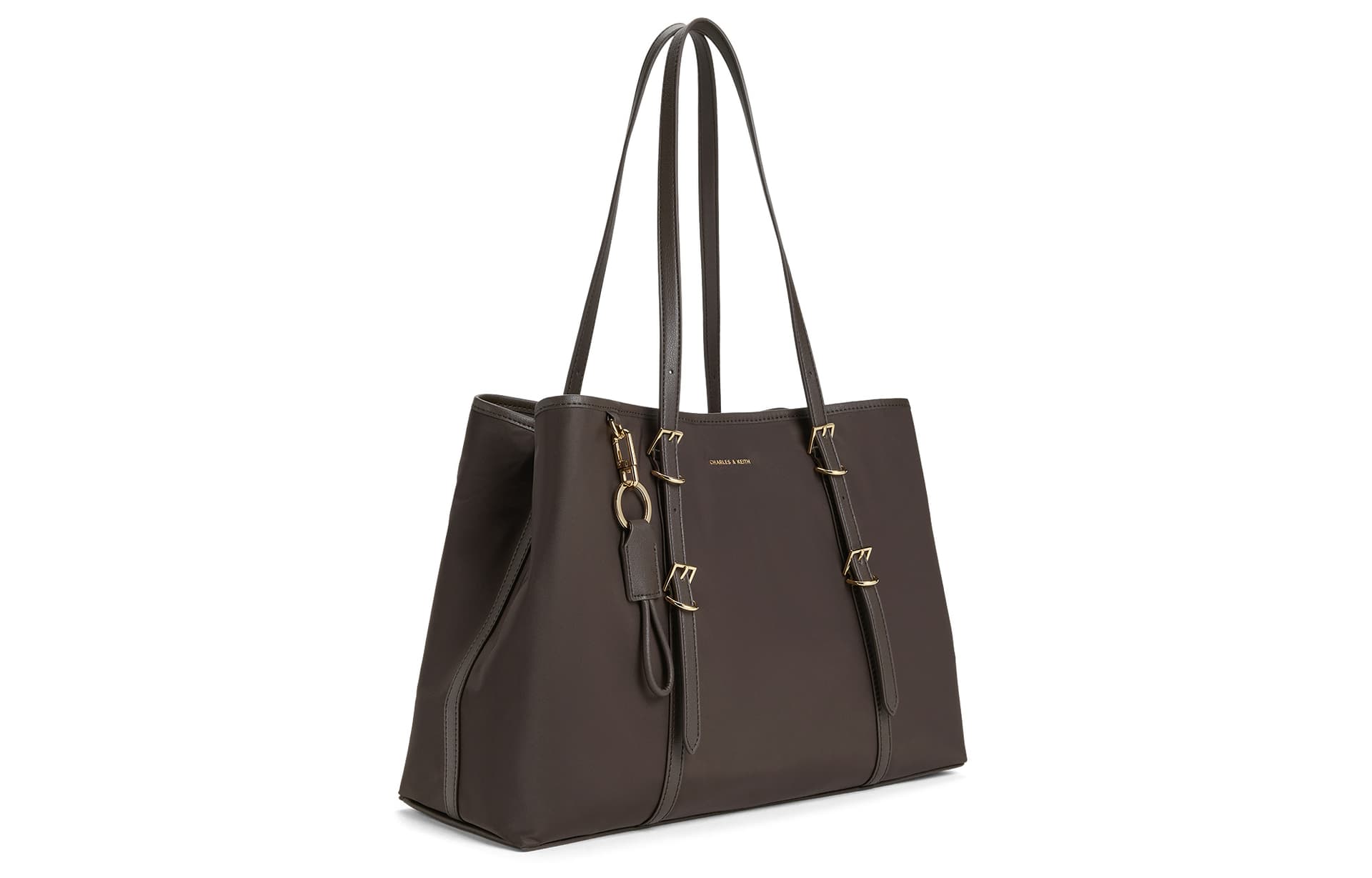 Мини-сумка CHARLES KEITH Нейлоновая сумка через плечо Стандартная (стандартная) Женская Туманный овсяный Черный Кофейно-коричневый - изображение 2