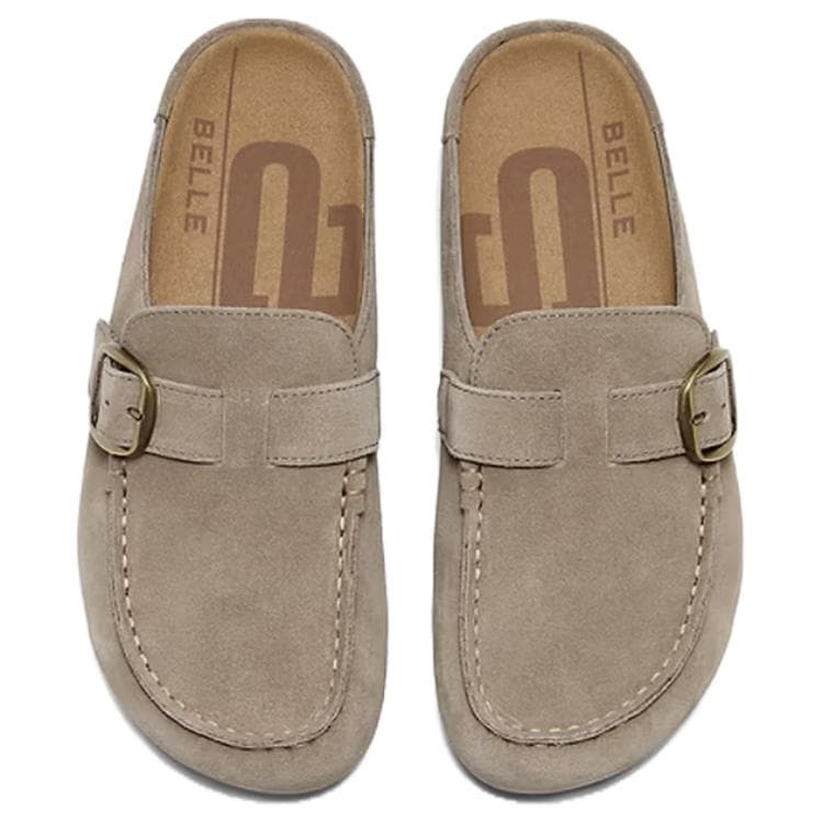 Сандалии BELLE Резина Пласт Дышащая Обувь Birkenstock Женская Серый Зеленый - изображение 3