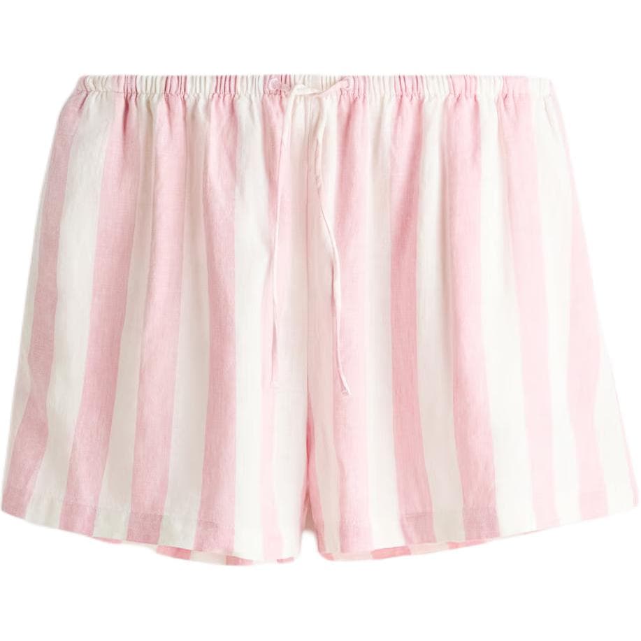 Шорты H M Light Pink White Women's Casual Shorts H M Светло-розовые Белые Женские Повседневные Шорты - изображение 1