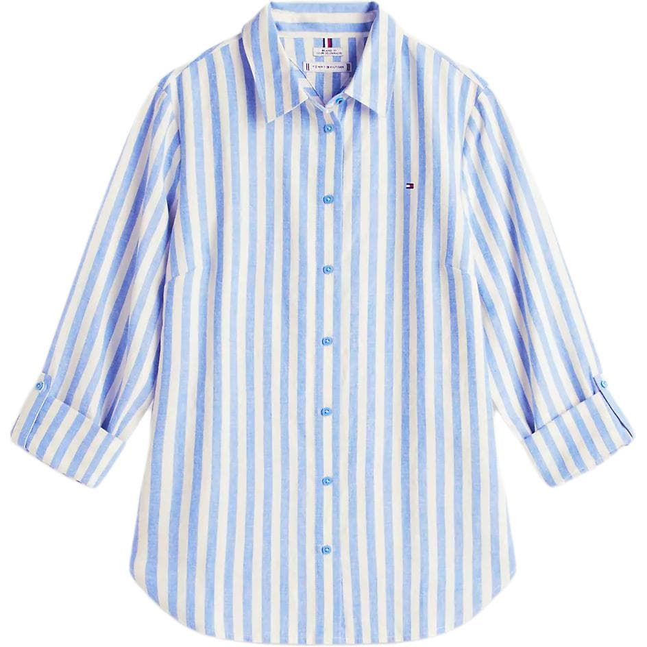 Блузка Tommy Hilfiger Blue Women's Shirts Томми Хилфигер Синие Женские Рубашки - изображение 1