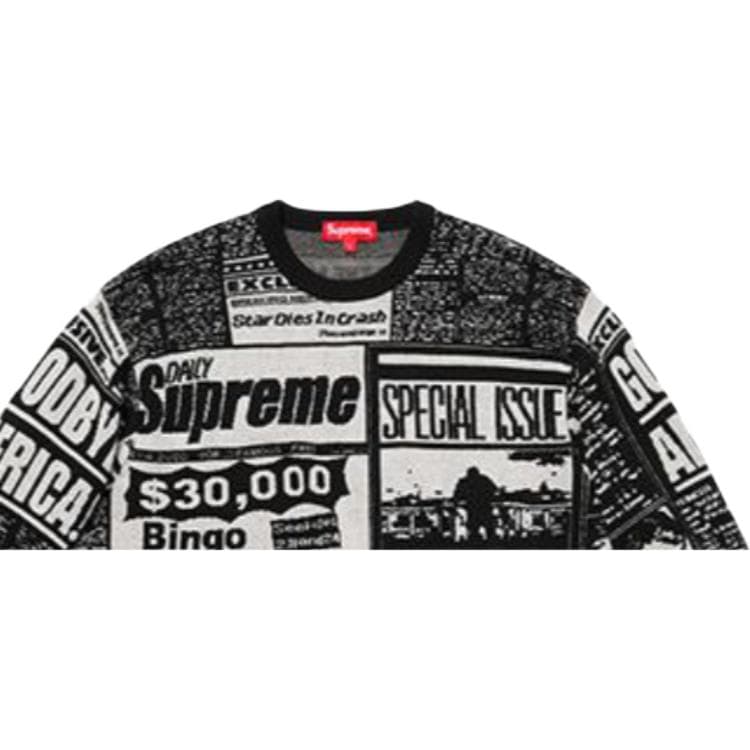Кофта Supreme Newsprint Sweater Black - изображение 5