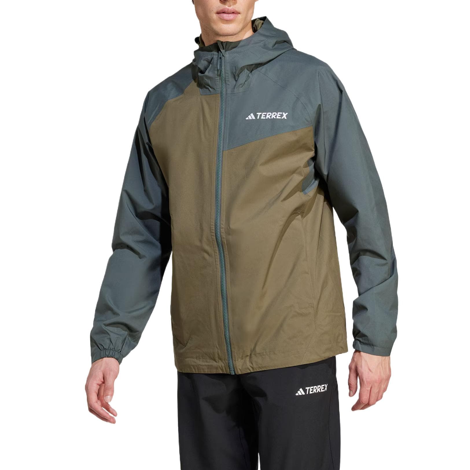 Куртка Adidas TERREX Multi 2 л RAIN.RDY Куртка Куртки Пальто Мужской Слоистый Оливково-зеленый Плющево-зеленый - изображение 3