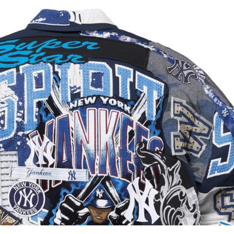 Куртка Supreme X Jeff Hamilton New York Yankees Fw25 WEEK17 Varsity Куртка Куртки Пальто Унисекс - изображение 4