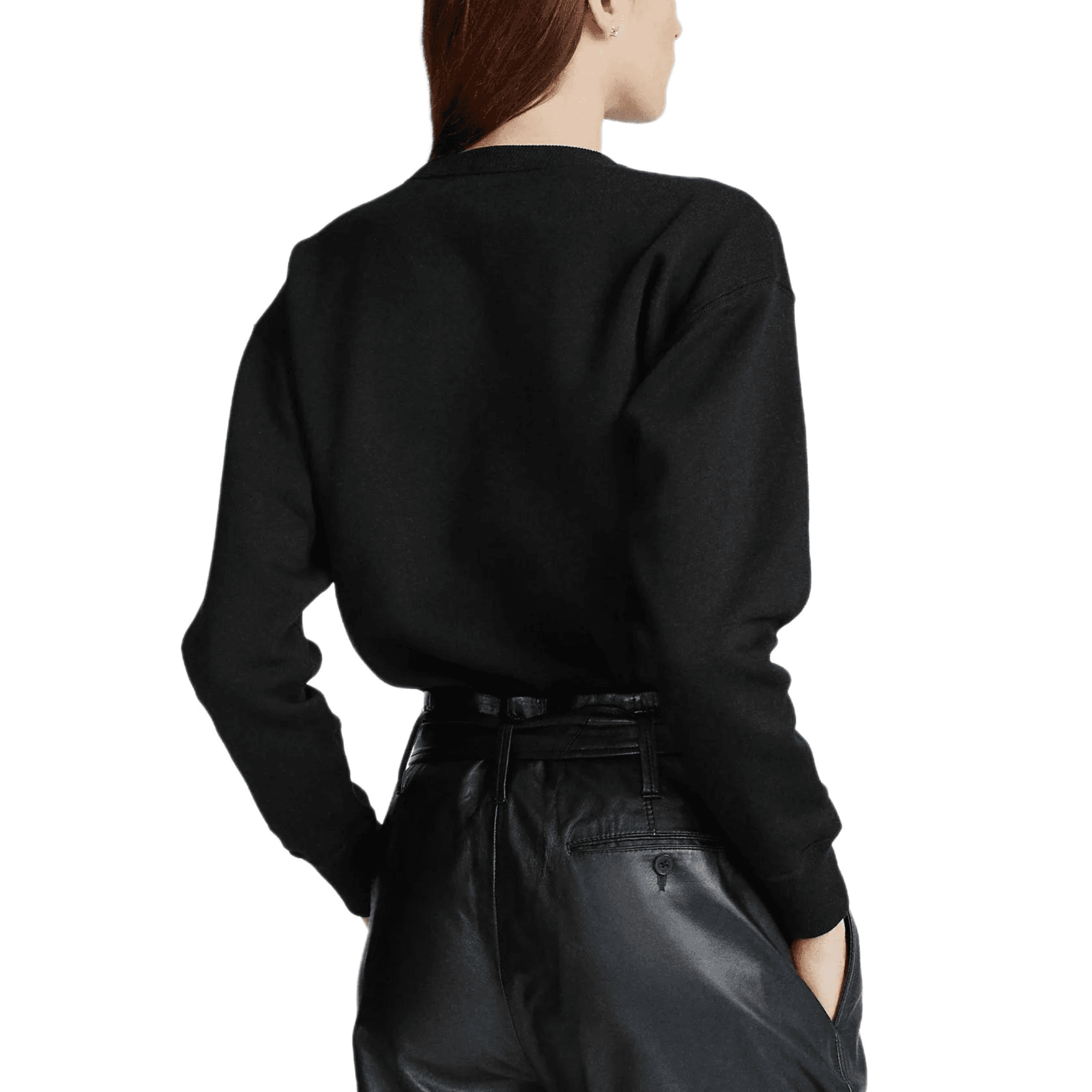 Худи Polo Ralph Lauren FW23 Кофе Медвежонок Узор Круглый вырез С флисовой подкладкой Длинный рукав Толстовка Женское Черное - изображение 3