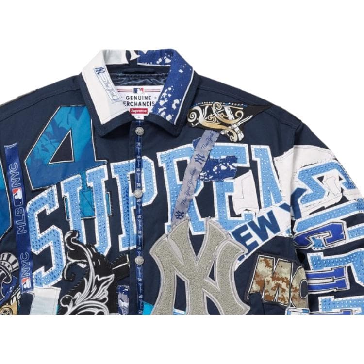 Куртка Supreme X Jeff Hamilton New York Yankees Fw25 WEEK17 Varsity Куртка Куртки Пальто Унисекс - изображение 3