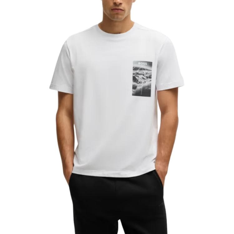 Футболка Hugo Boss Белая Мужская T-Рубашка - изображение 3