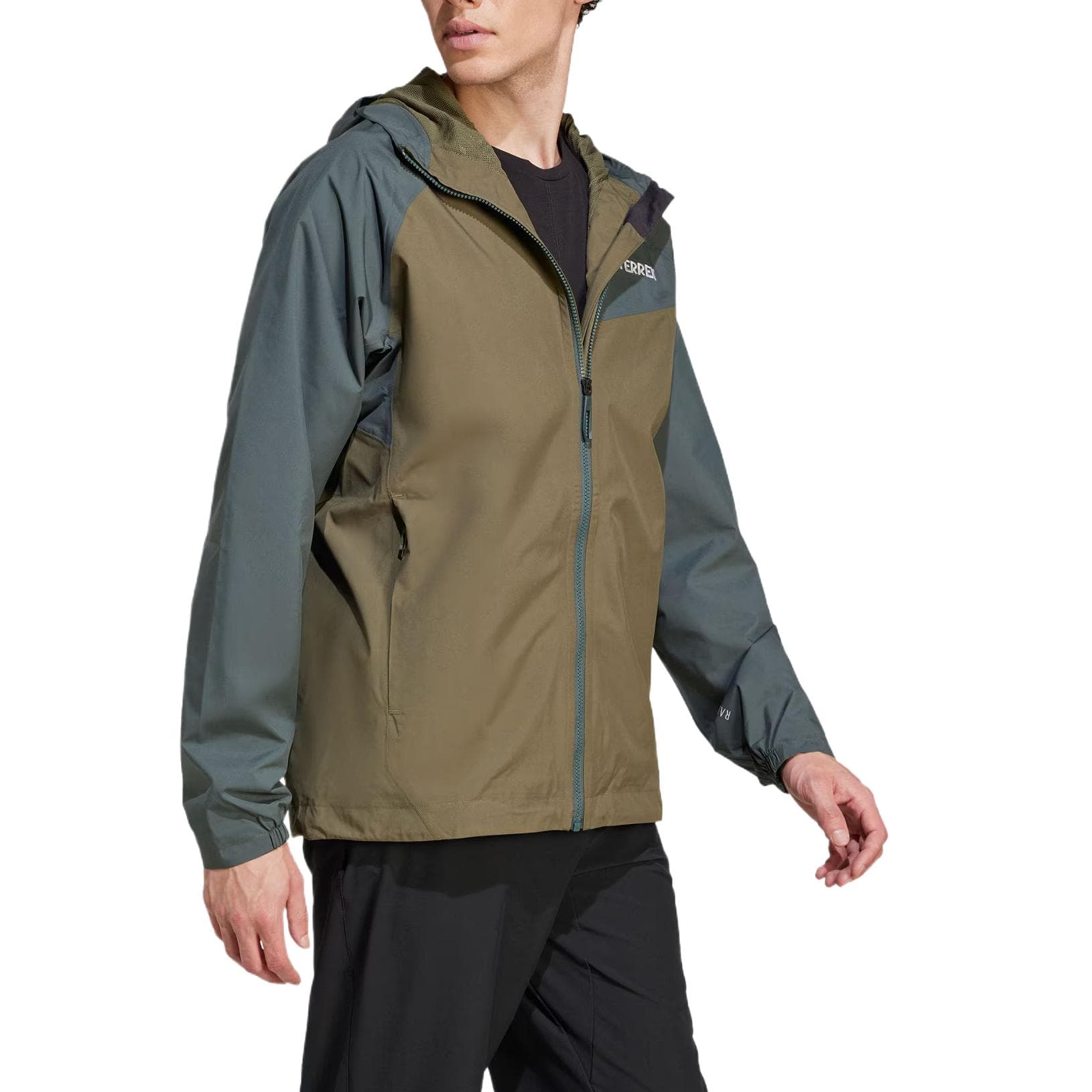 Куртка Adidas TERREX Multi 2 л RAIN.RDY Куртка Куртки Пальто Мужской Слоистый Оливково-зеленый Плющево-зеленый - изображение 4