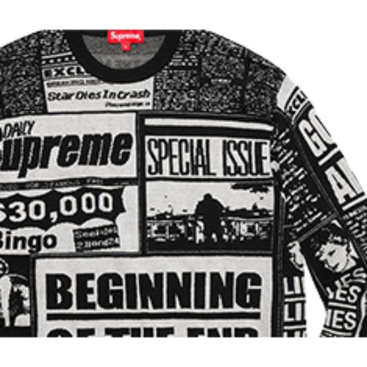 Кофта Supreme Newsprint Sweater Black - изображение 4