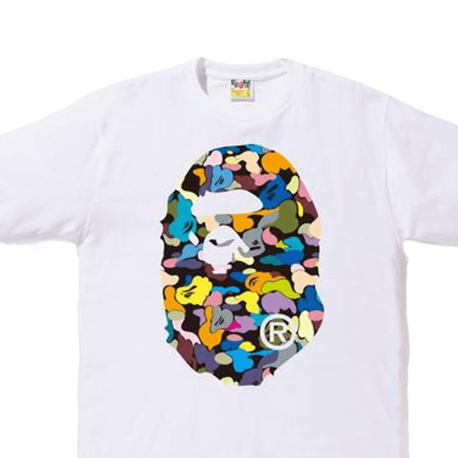 Футболка A BATHING APE Bape Multi Camo Big Ape Head Tee WhiteBlack T - изображение 2