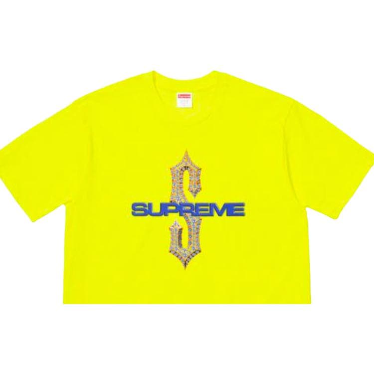 Футболка Supreme SS18 Diamonds Tee Bright Yellow T - изображение 4