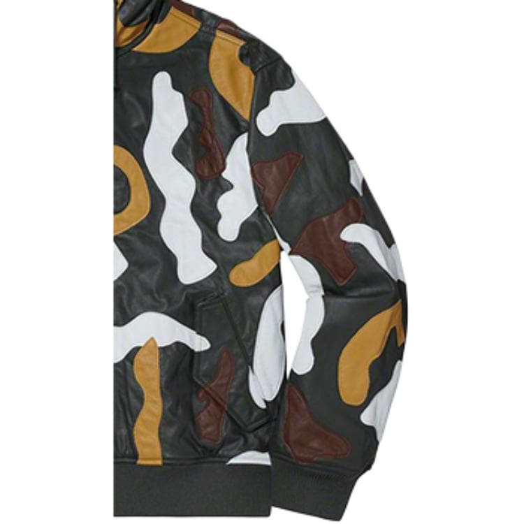 Куртка Supreme FW19 Camo Leather Hooded Jacket - изображение 4