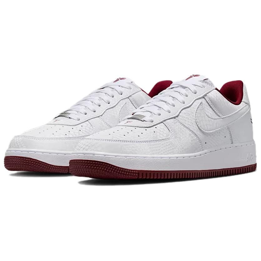 Кроссовки Nike X Коби Брайант Air Force 1 Устойчивые к истиранию Низкие Кроссовки для скейтбординга Унисекс Белый Красный - изображение 3