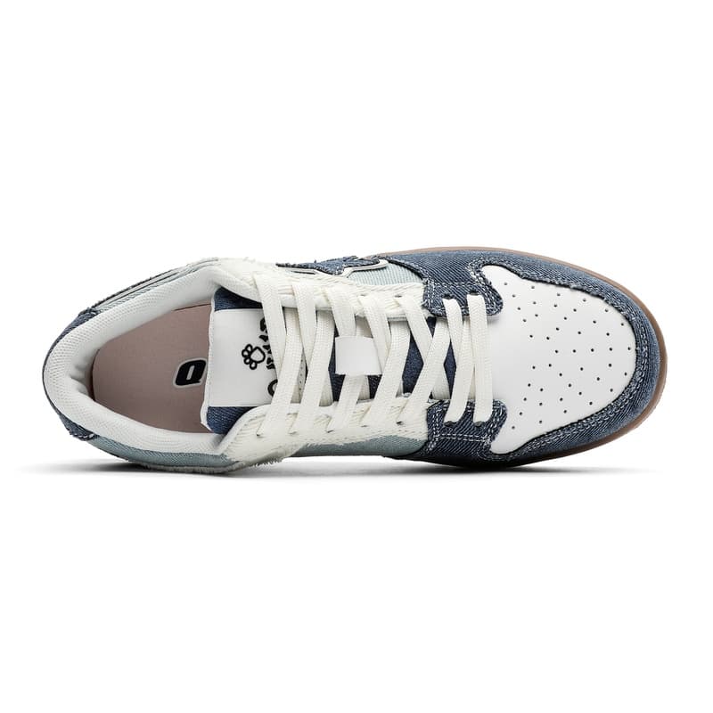 Кроссовки Q And Skate Shoes Low Top Ecru Denim Blue Unisex Q And Скейтборд обувь Низкий верх Экрю Деним синий Унисекс - изображение 3