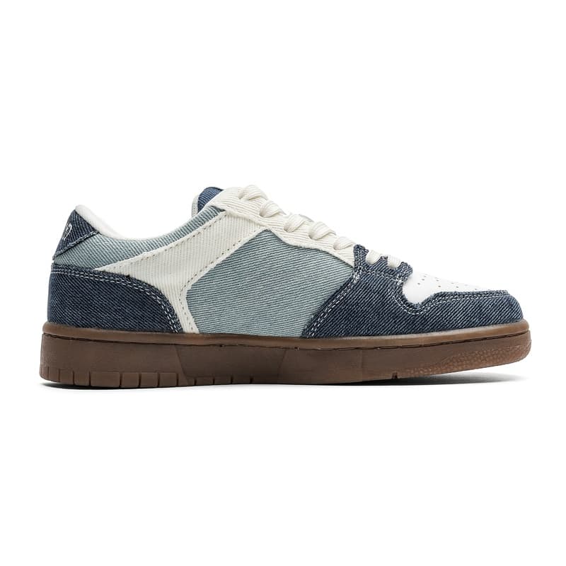 Кроссовки Q And Skate Shoes Low Top Ecru Denim Blue Unisex Q And Скейтборд обувь Низкий верх Экрю Деним синий Унисекс - изображение 2