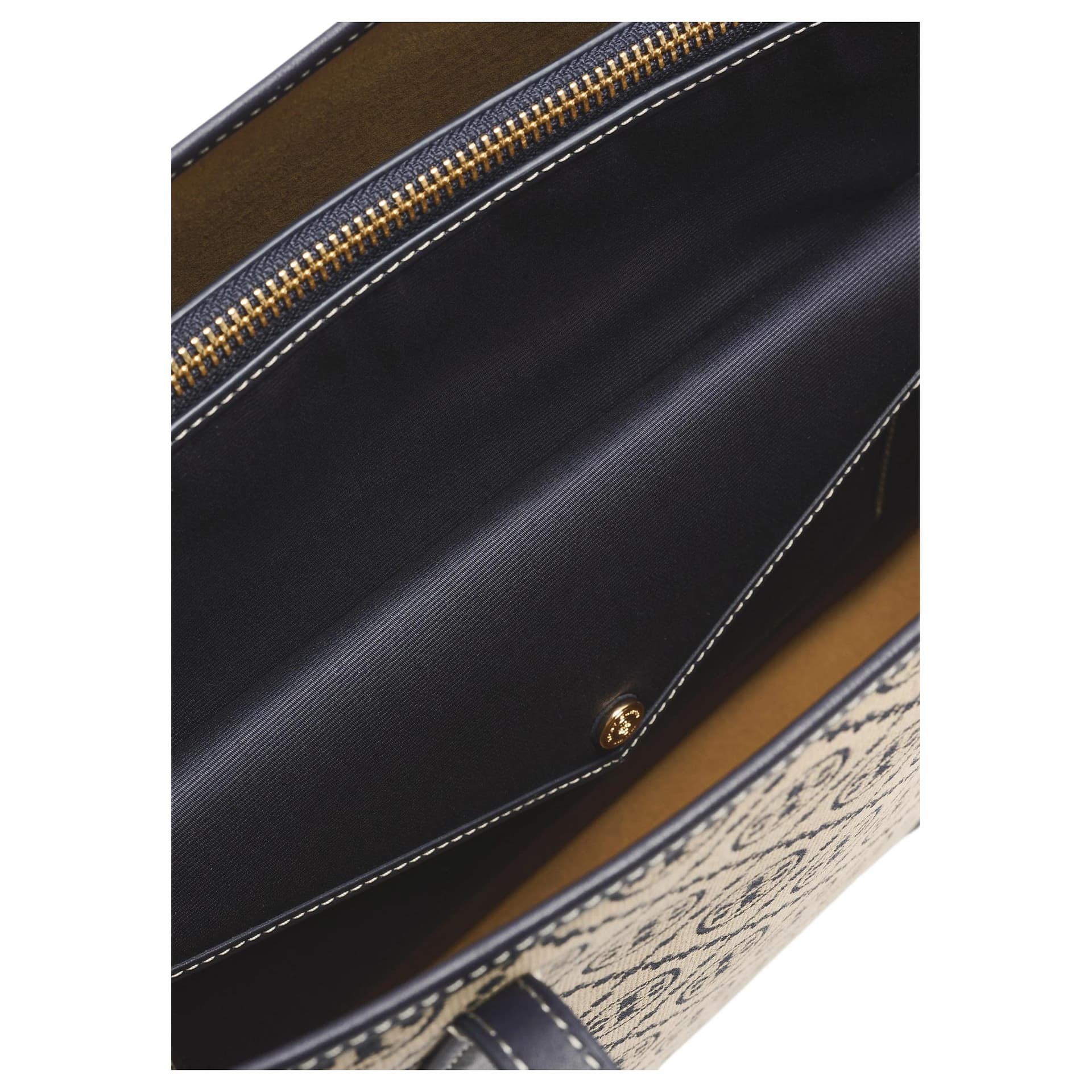 Мини-сумка TORY BURCH PerryT Monogram Хлопковое волокно с полиэстером сумка-тоут сумка через плечо большая женская синяя - изображение 5