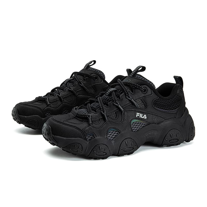 Кроссовки FILA FLUID 7 Износостойкий Дышащий Легкий Низкий Топ Кроссовки Женские Черный Теневой Черный Серый - изображение 3