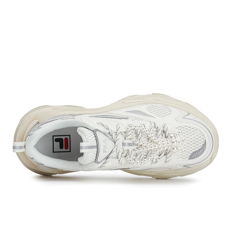 Кроссовки FILA SOFIA Fishbone Shoes Легкий визуально увеличивает рост Низкий топ массивные кроссовки Женские Белый Серый - изображение 4