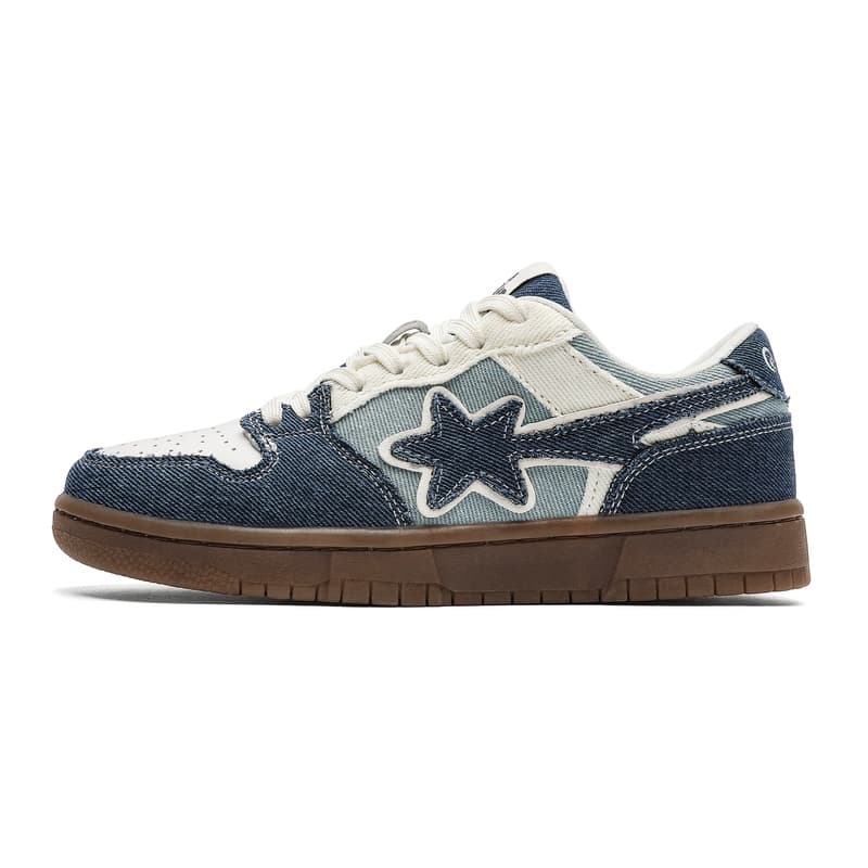 Кроссовки Q And Skate Shoes Low Top Ecru Denim Blue Unisex Q And Скейтборд обувь Низкий верх Экрю Деним синий Унисекс - изображение 6