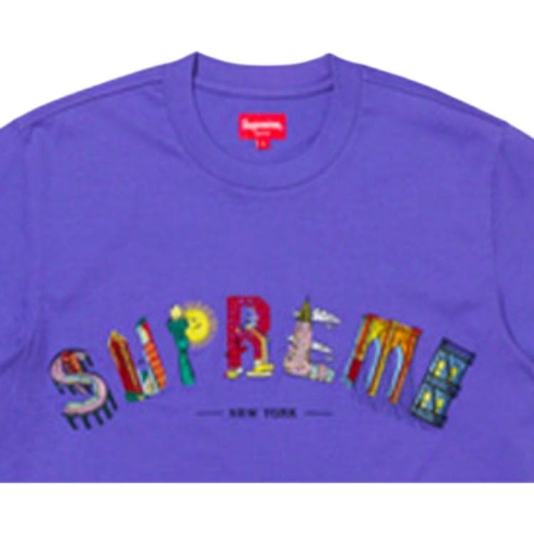 Футболка Supreme SS19 City Arc Tee DustyPurple LogoT - изображение 5
