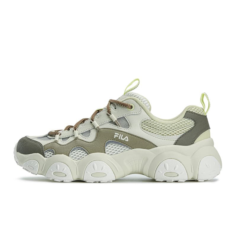 Кроссовки FILA FLUID 7 Износостойкий Легкий Дышащий Низкий Топ Кроссовки Мужские Светло-Серый Желтый Спаржа Белый - изображение 1