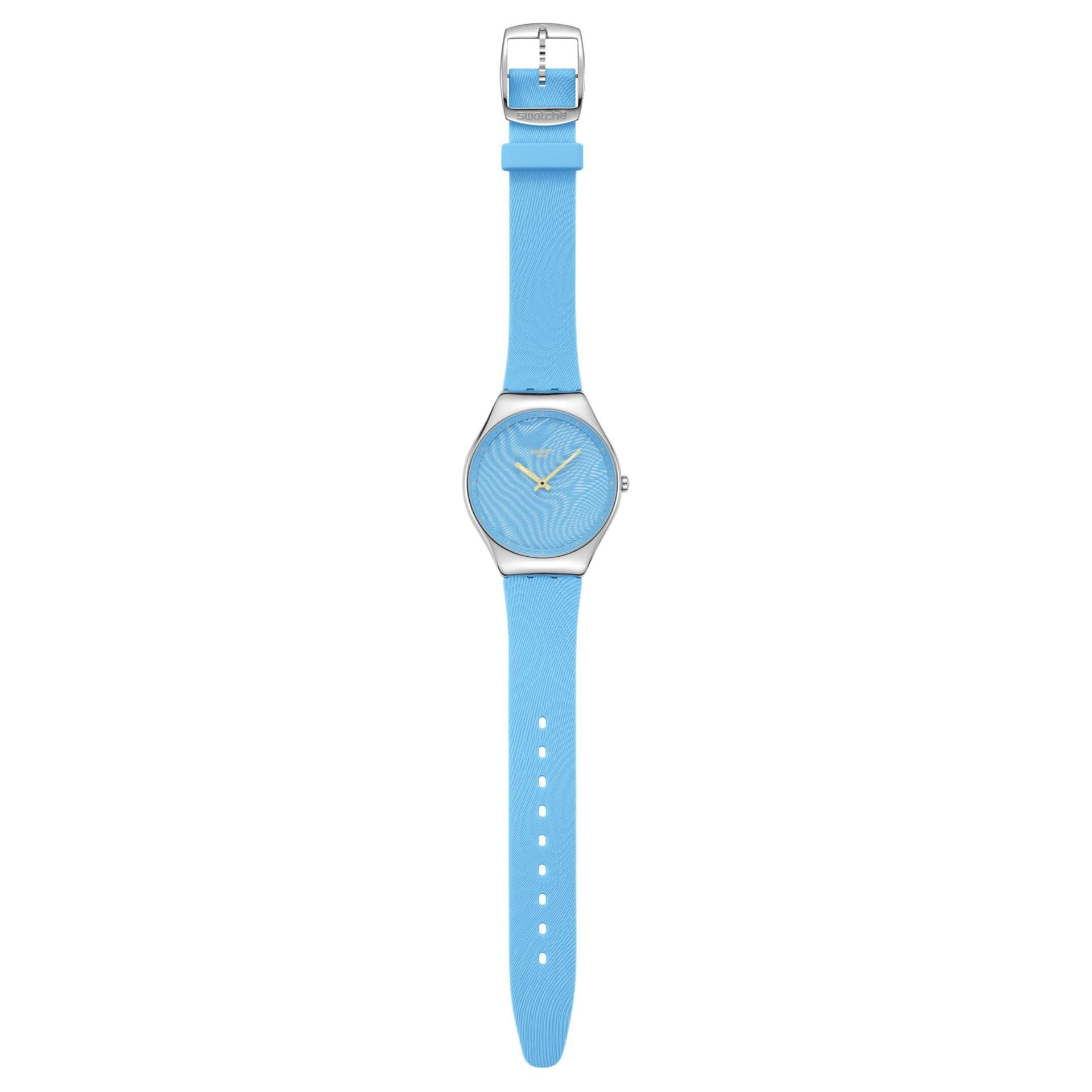 Часы Swatch Essentials Кварцевый механизм Унисекс Часы 38 мм Синий циферблат Корпус из нержавеющей стали Силиконовый ремешок - изображение 2