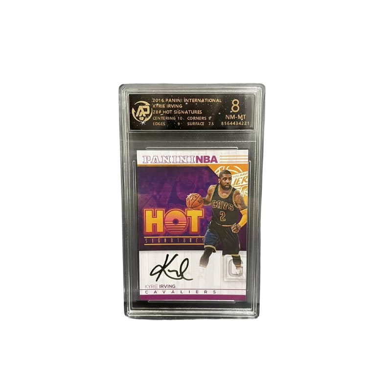 PANINI x International Cleveland Cavaliers Kyrie Irving Подпись Золотая печать Редкая карта Оценка карты - изображение 4