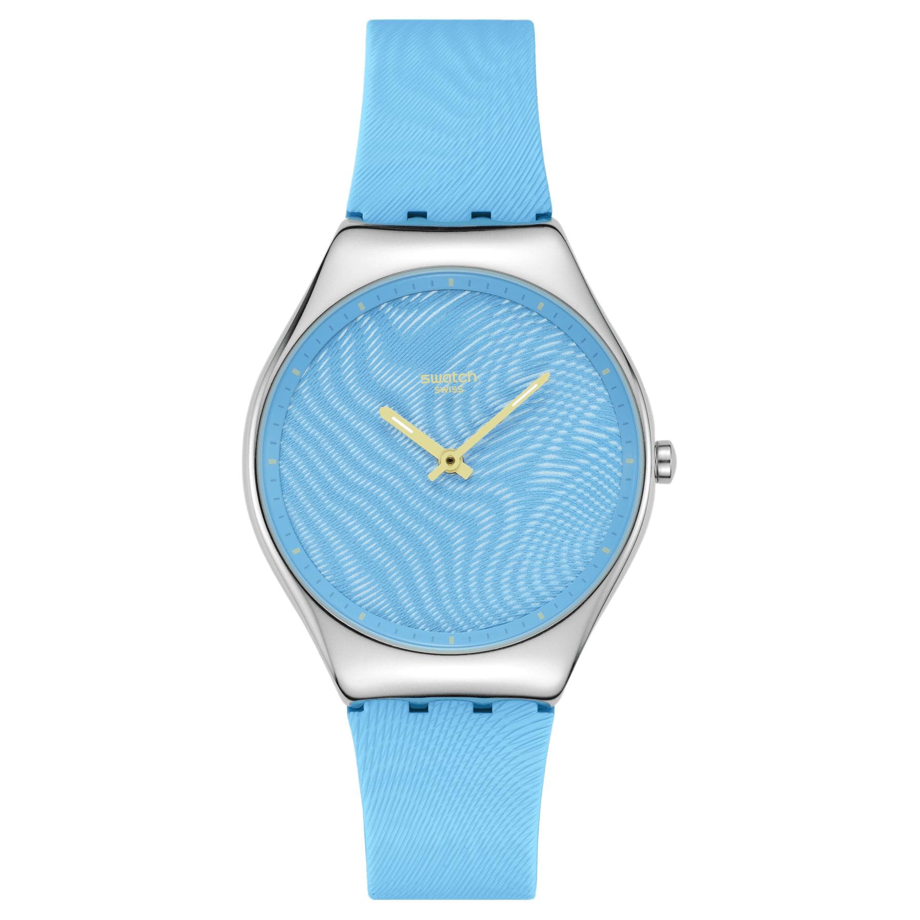 Часы Swatch Essentials Кварцевый механизм Унисекс Часы 38 мм Синий циферблат Корпус из нержавеющей стали Силиконовый ремешок - изображение 1