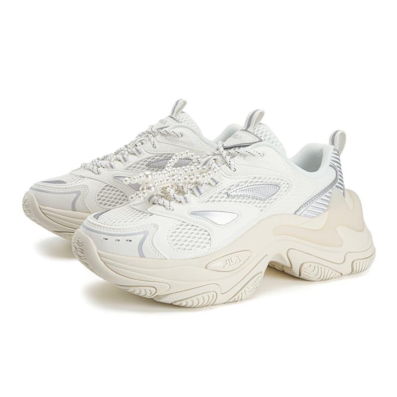 Кроссовки FILA SOFIA Fishbone Shoes Легкий визуально увеличивает рост Низкий топ массивные кроссовки Женские Белый Серый - изображение 3