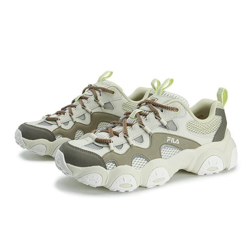 Кроссовки FILA FLUID 7 Износостойкий Легкий Дышащий Низкий Топ Кроссовки Мужские Светло-Серый Желтый Спаржа Белый - изображение 3