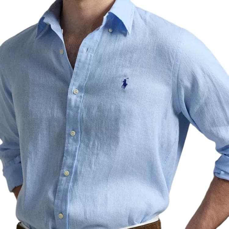Рубашка Polo Ralph Lauren Мужская Рубашка Синяя - изображение 5