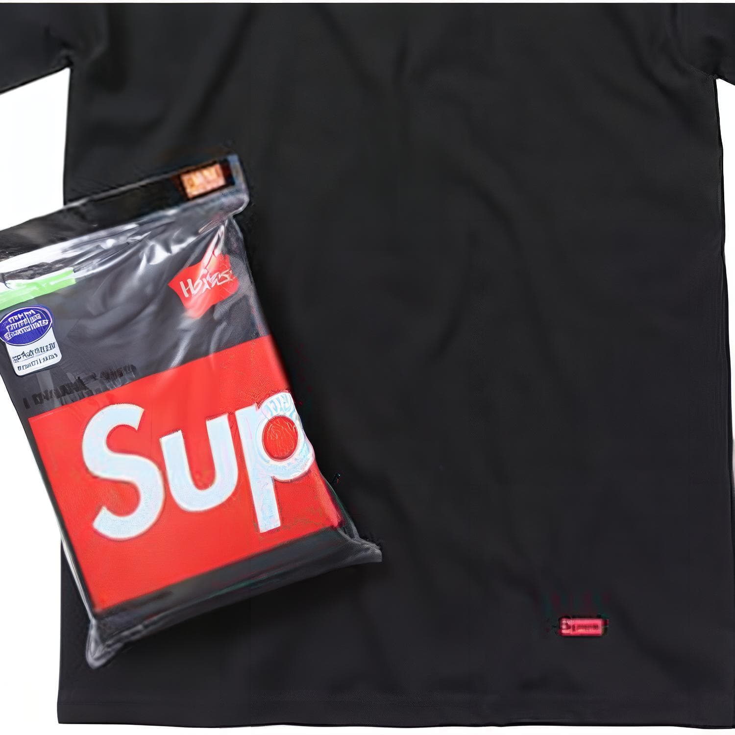 Футболка Supreme x Hanes Tagless Tees Black - изображение 2