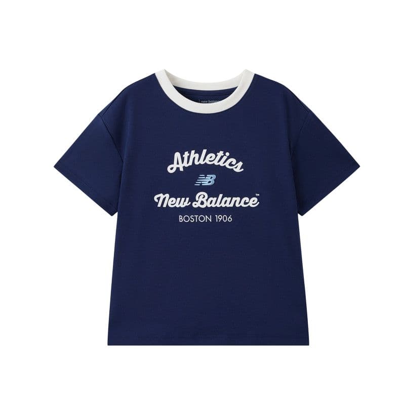 Футболка New Balance Темно-синие детские футболки T-рубашки - изображение 1