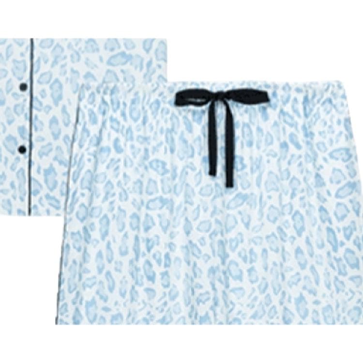 Пижама Victoria's Secret Tencel Cotton Printed Pajama Set Blue Leopard - изображение 4