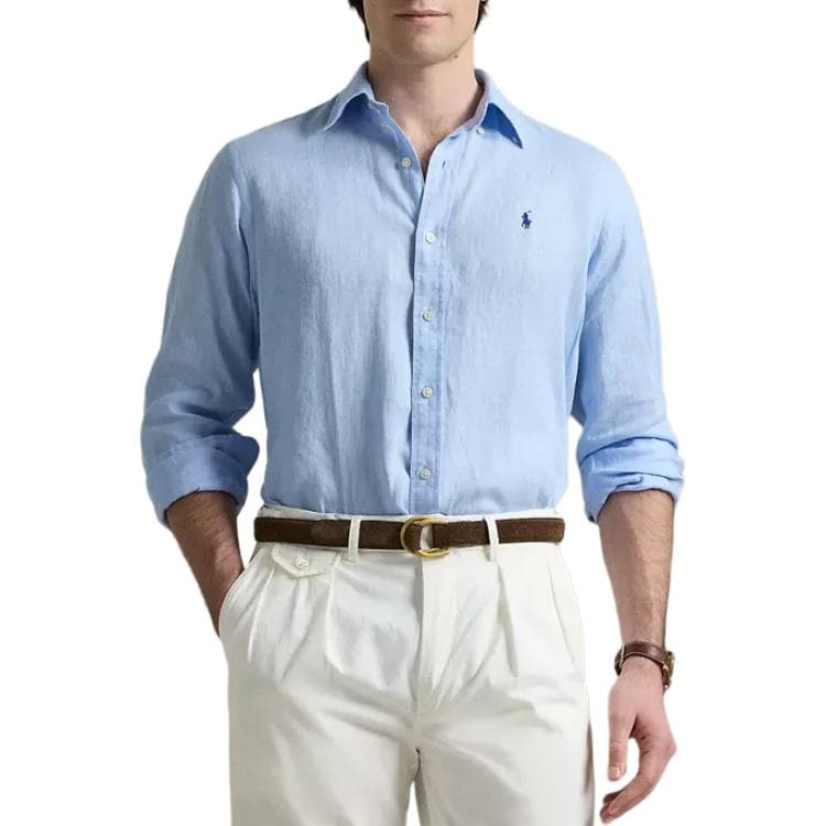 Рубашка Polo Ralph Lauren Мужская Рубашка Синяя - изображение 3