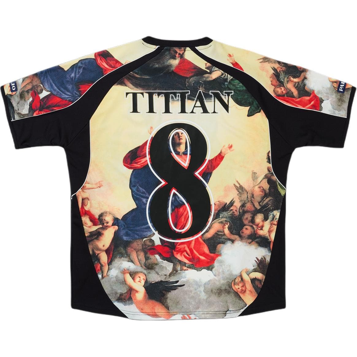 PALACE SS26 TITIAN JERSEY BLACK Американский винтаж Круглый вырез Короткий рукав Футбольные Джерси Унисекс - изображение 2