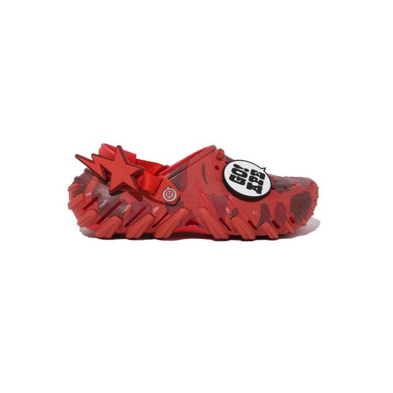Сабо A BATHING APE X Crocs Echo M1 ЭВА Сабо Резиновые Мужские Красные - изображение 4