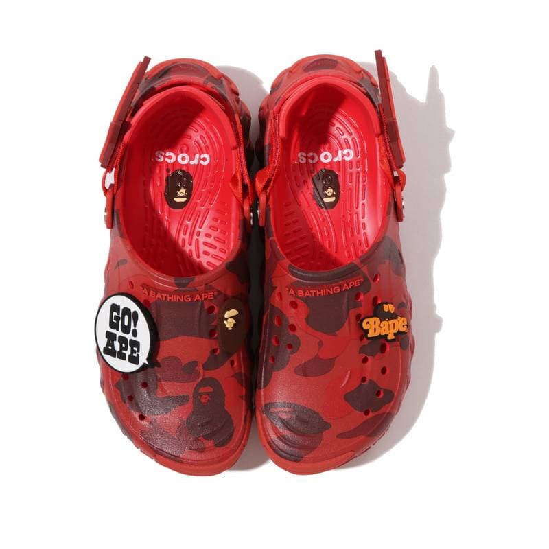 Сабо A BATHING APE X Crocs Echo M1 ЭВА Сабо Резиновые Мужские Красные - изображение 7