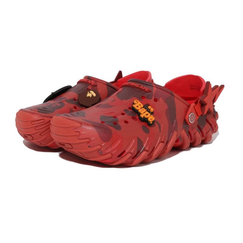 Сабо A BATHING APE X Crocs Echo M1 ЭВА Сабо Резиновые Мужские Красные - изображение 5