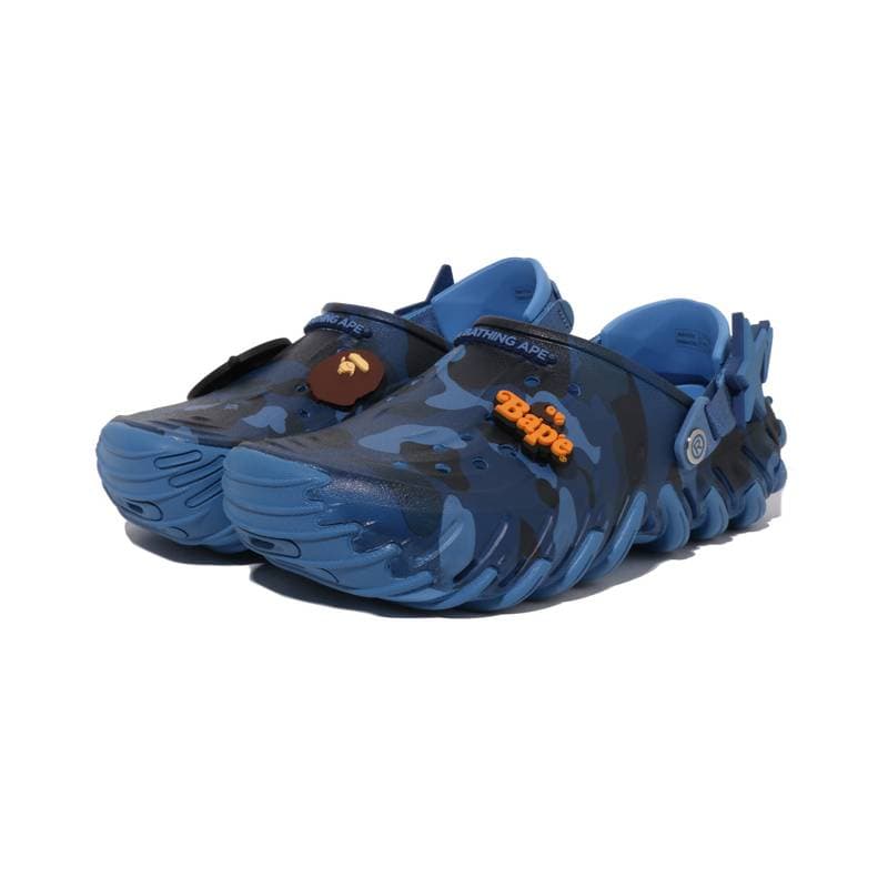 Сабо A BATHING APE X Crocs Echo M1 ЭВА Сабо Резиновые Мужские Синие - изображение 2